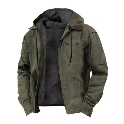Herren Übergangsjacke Mit Kapuze Und Reißverschluss