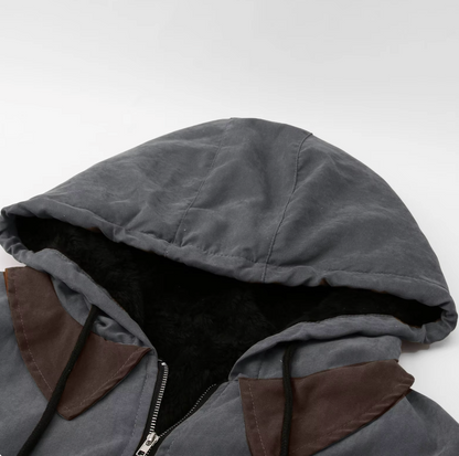 Herren Übergangsjacke Mit Kapuze Und Reißverschluss