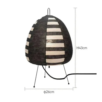 Tischlampe Reispapier Japanisches Retrodesign Weiß