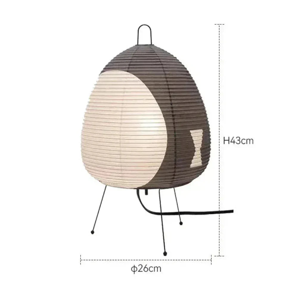 Tischlampe Reispapier Japanisches Retrodesign Weiß