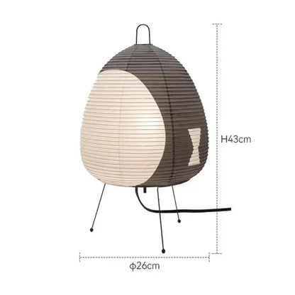 Tischlampe Reispapier Japanisches Retrodesign Weiß