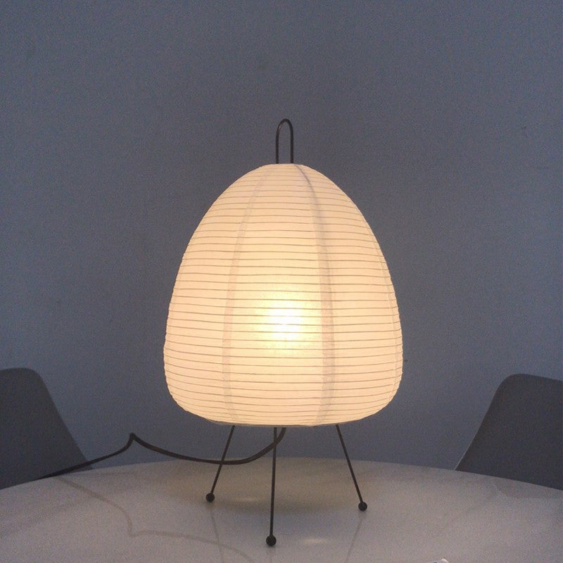 Tischlampe Reispapier Japanisches Retrodesign Weiß