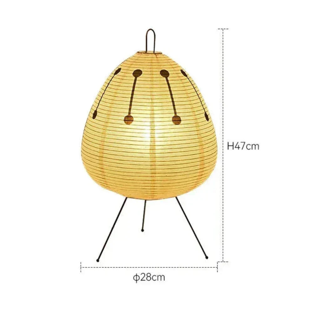 Tischlampe Reispapier Japanisches Retrodesign Weiß