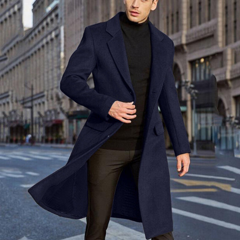 Herren Wintermantel Wärmend Elegant Schwarz - Norvielle