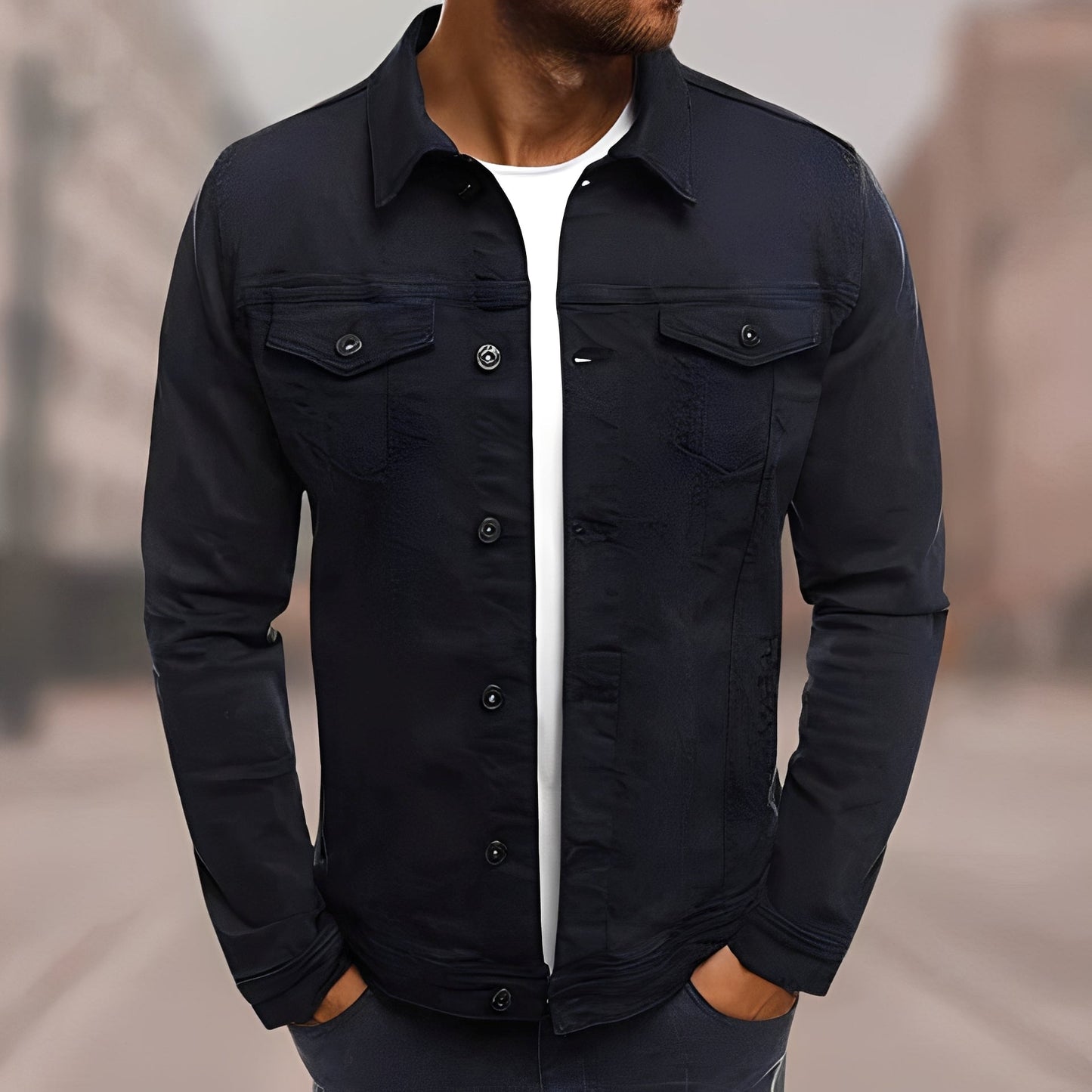 Herren Denimjacke Bequem Blau - Norvielle