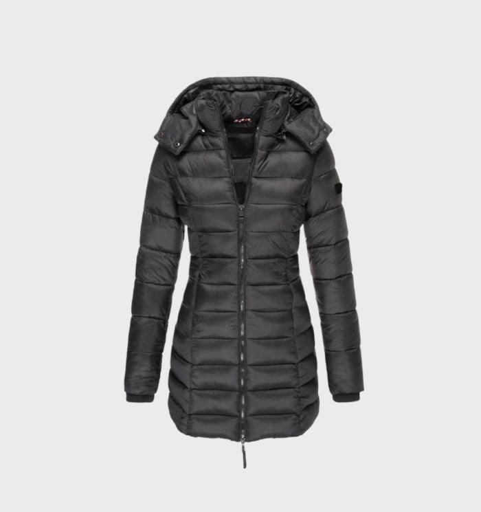 Damen Winterjacke Warm Isoliert Modern Schwarz - Norvielle
