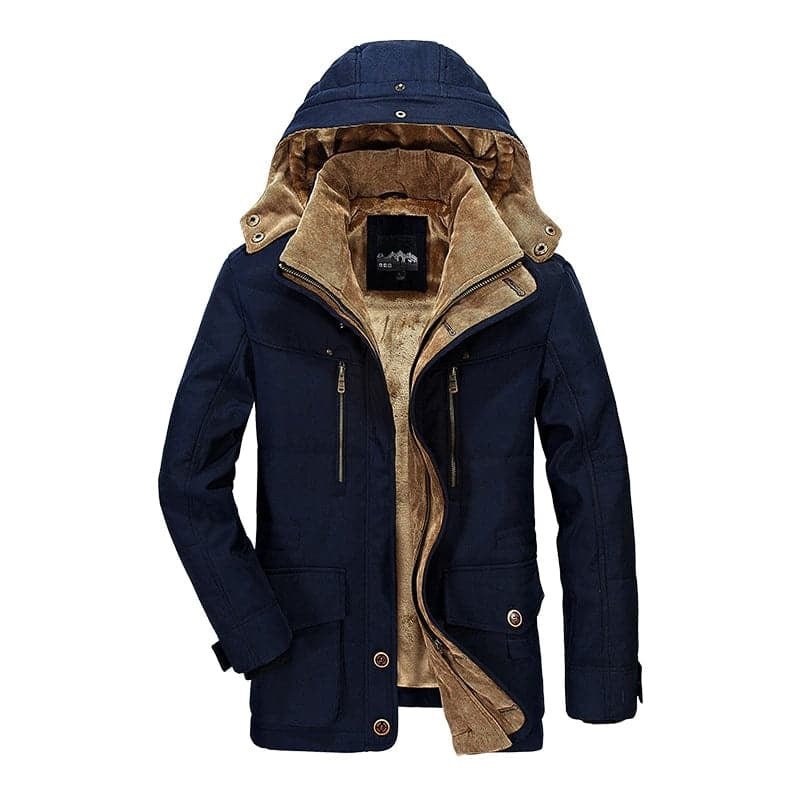 Herren Winterjacke Archer Woll gefüttert Schwarz - Norvielle
