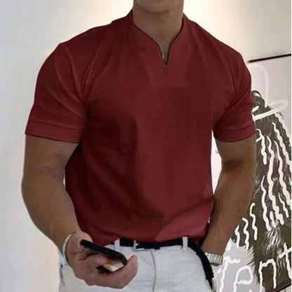 Herren T-Shirt Minimal V-Ausschnitt Weiss