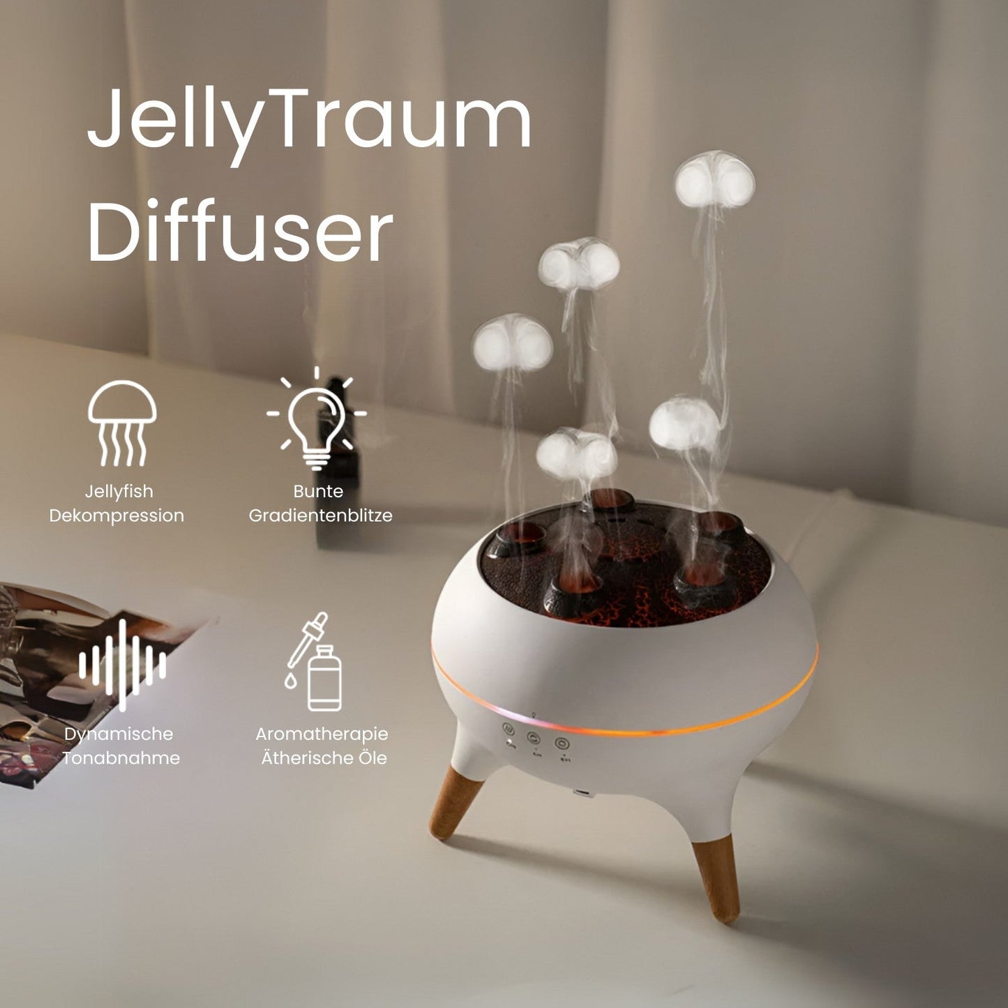 Luftbefeuchter Aroma Diffusor LED-Licht Timer