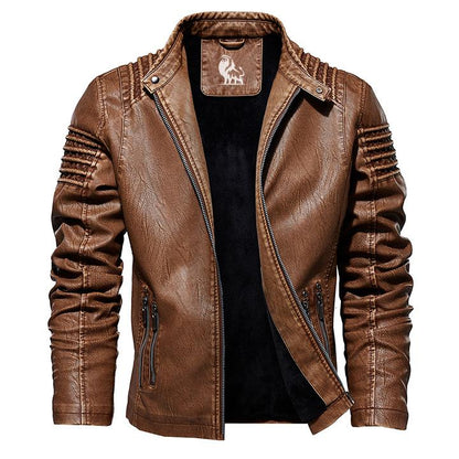 Lederjacke Herren Ledermantel Schwarz - Norvielle