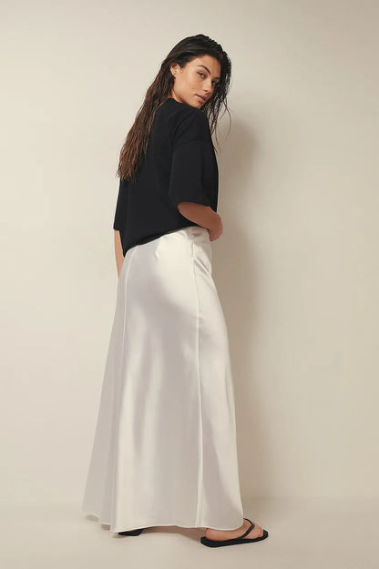 Damen A-Linie Rock Maxi-Länge