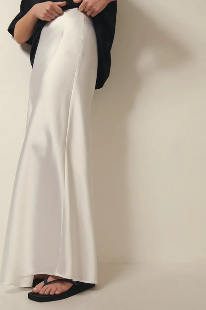 Damen A-Linie Rock Maxi-Länge