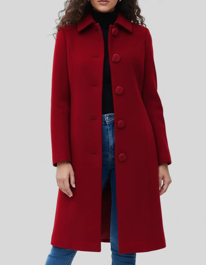 Damen Winterjacke Lang Knopfleiste