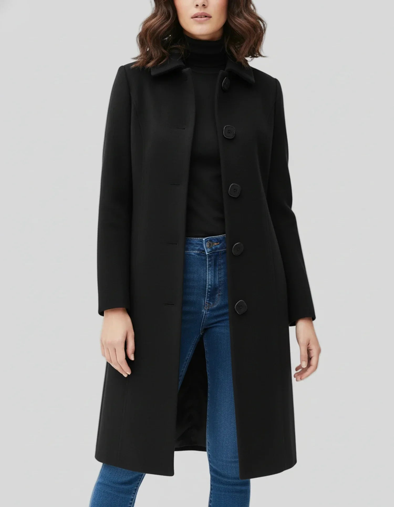 Damen Winterjacke Lang Knopfleiste - Norvielle