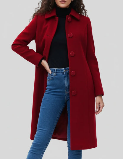 Damen Winterjacke Lang Knopfleiste