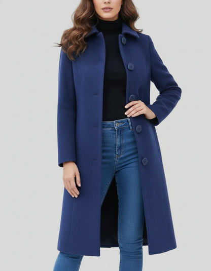 Damen Winterjacke Lang Knopfleiste