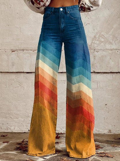 Damen Retro Zickzackhosen - Norvielle
