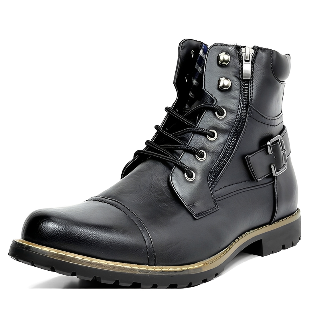 Herren Stiefel Reißverschluss Robust Schwarz - Norvielle