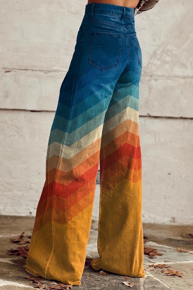 Damen Retro-Stil Schlaghose Trend - Norvielle
