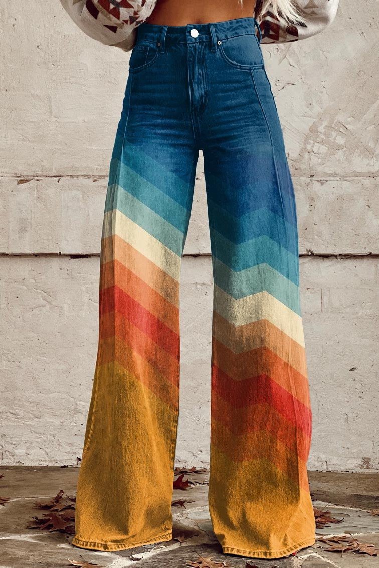 Damen Retro-Stil Schlaghose Trend