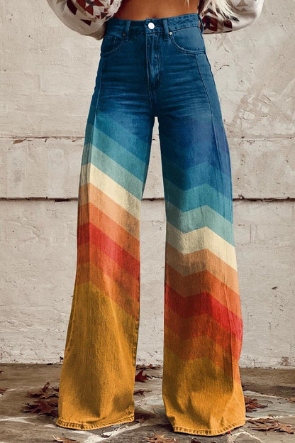 Damen Retro-Stil Schlaghose Trend