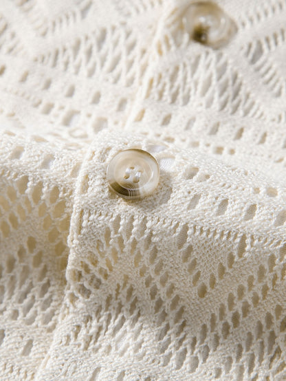 Damen Häkeltop Transparent Ethno-Muster