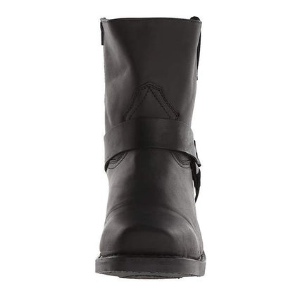 Herren Lederstiefel Robuste Biker Boots Stabiler Blockabsatz