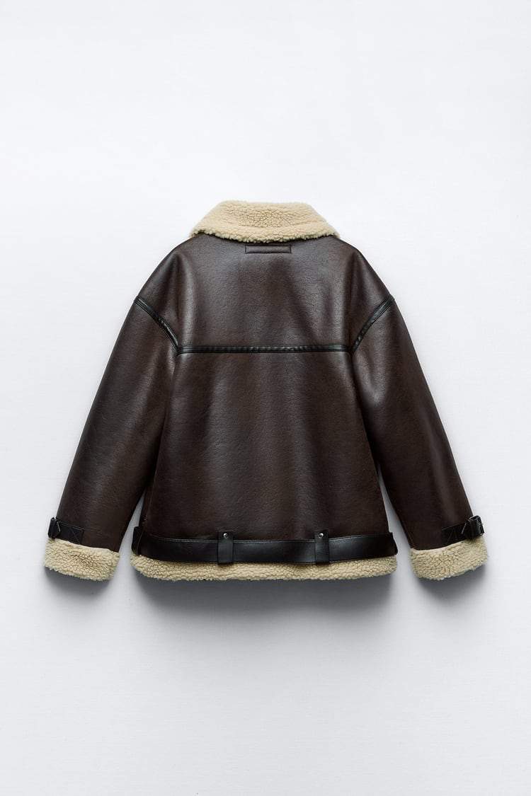 Norvielle Damen Jacke Kunstmaterial Revers