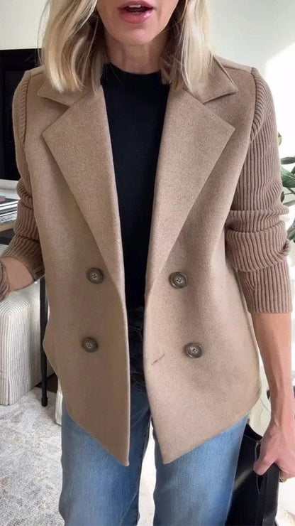 Damen Blazer Langer Ärmel Knopfleiste