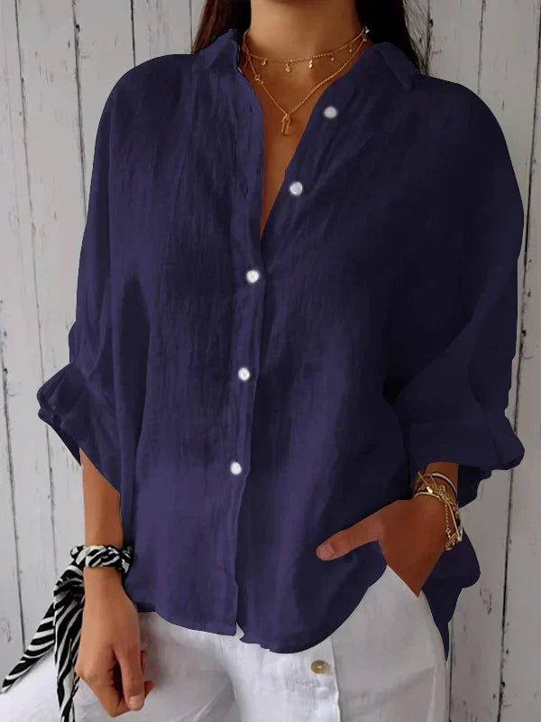 Damen Bluse Zeitlose Eleganz Baumwolle Weiß