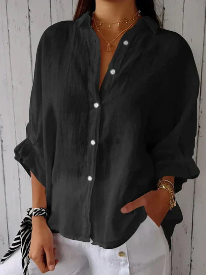 Damen Bluse Elegantes Design Knöpfe Zeitlos