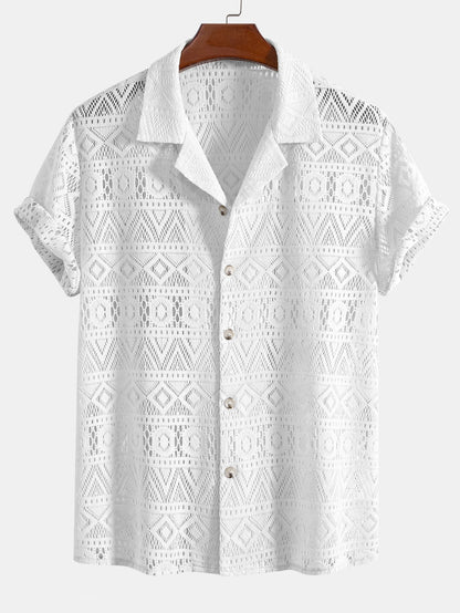 Damen Häkeltop Transparent Ethno-Muster - Norvielle