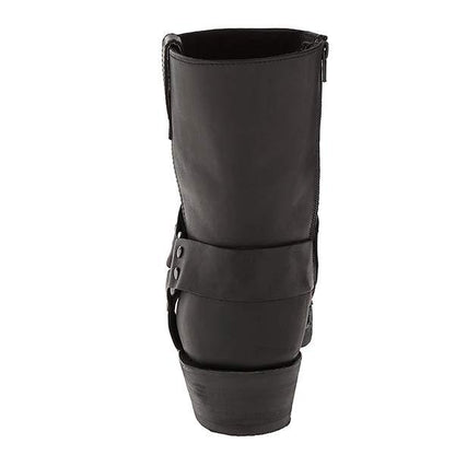 Damen Bikerstiefel Mid Cut Leder