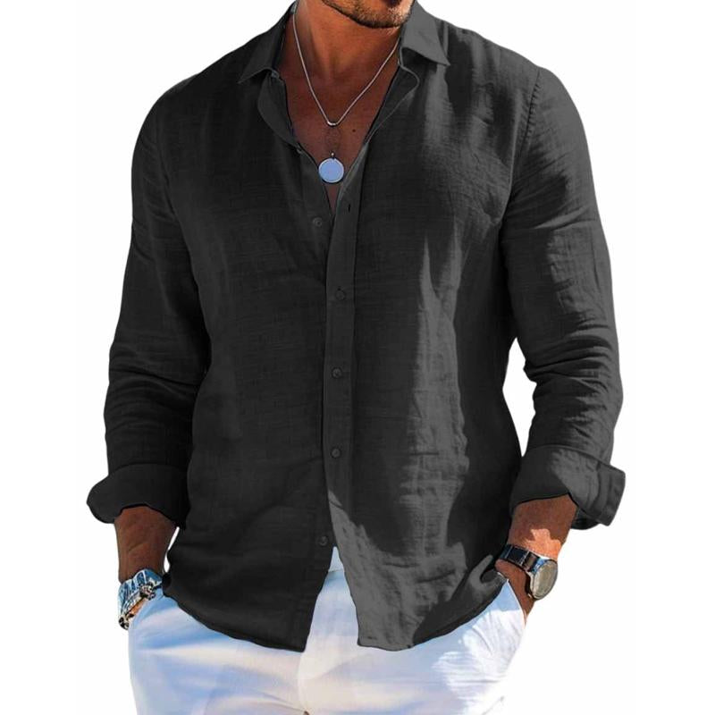 Herren Langarmhemd Lässig Mit Kragen