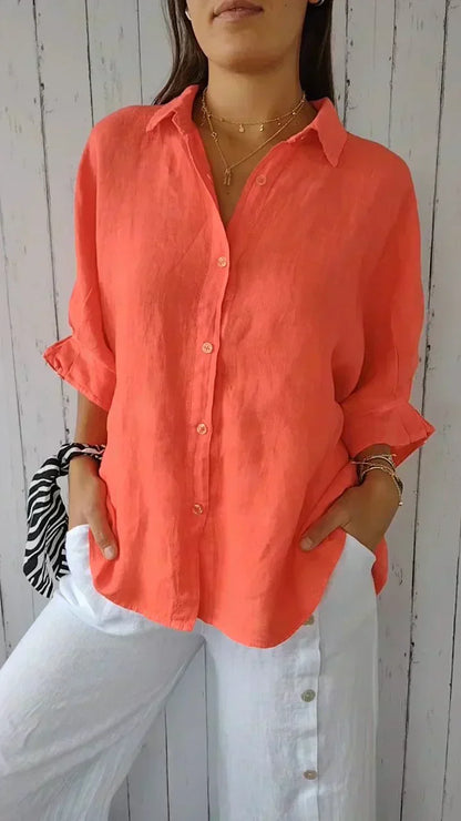 Damen Bluse Zeitlose Eleganz Baumwolle Weiß