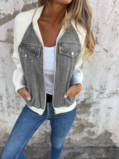 Damen Modische Jeansjacke