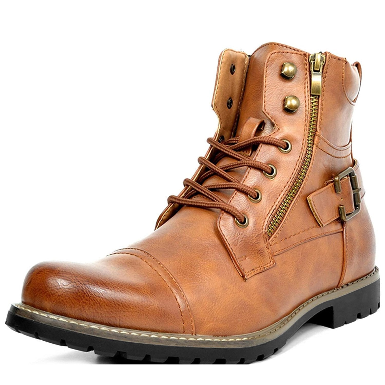 Norvielle Herren Motorradstiefel Leder Schwarz - Norvielle