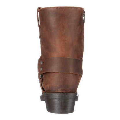 Herren Lederstiefel Robuste Biker Boots Stabiler Blockabsatz