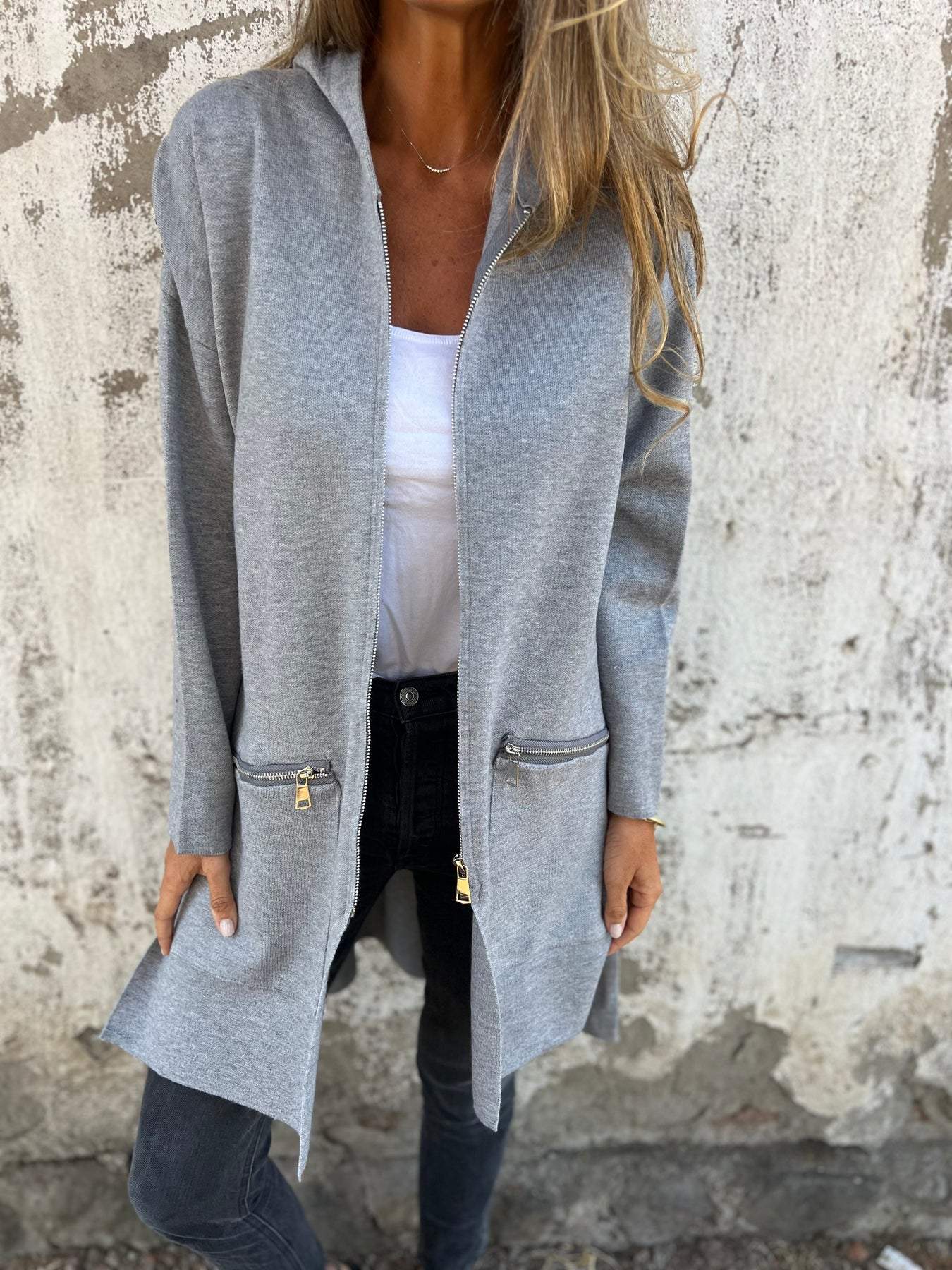Damen Trenchcoat Lässig Wollmix
