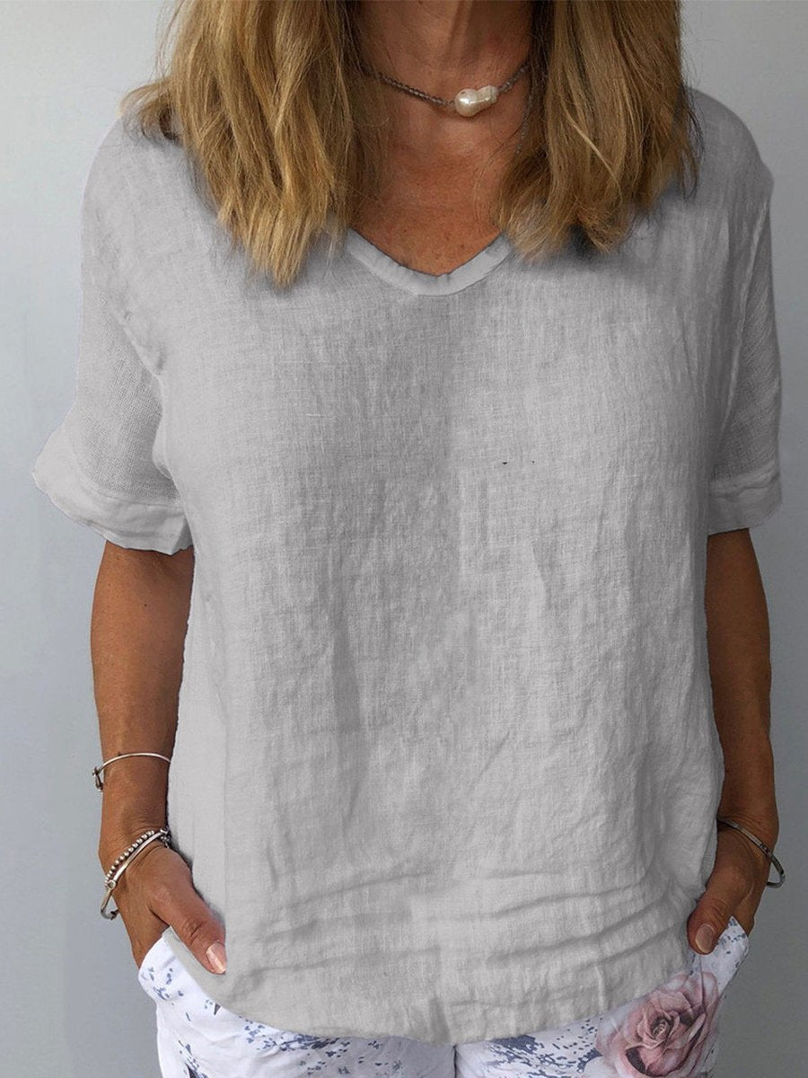 Damen Leinen- aus Baumwolle Luftig Beige