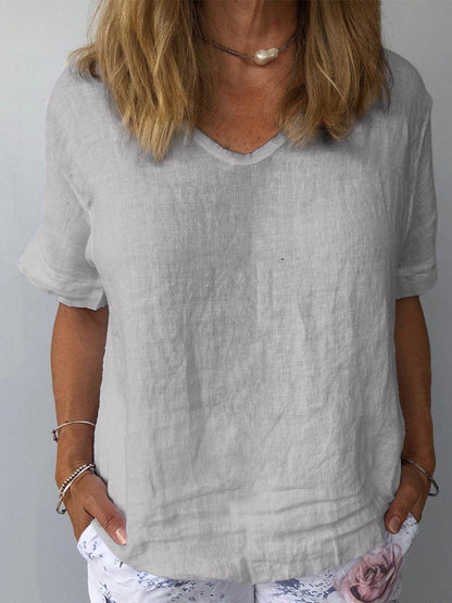 Damen Leinen- aus Baumwolle Luftig Beige