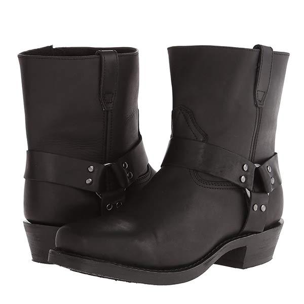 Damen Bikerstiefel Mid Cut Leder