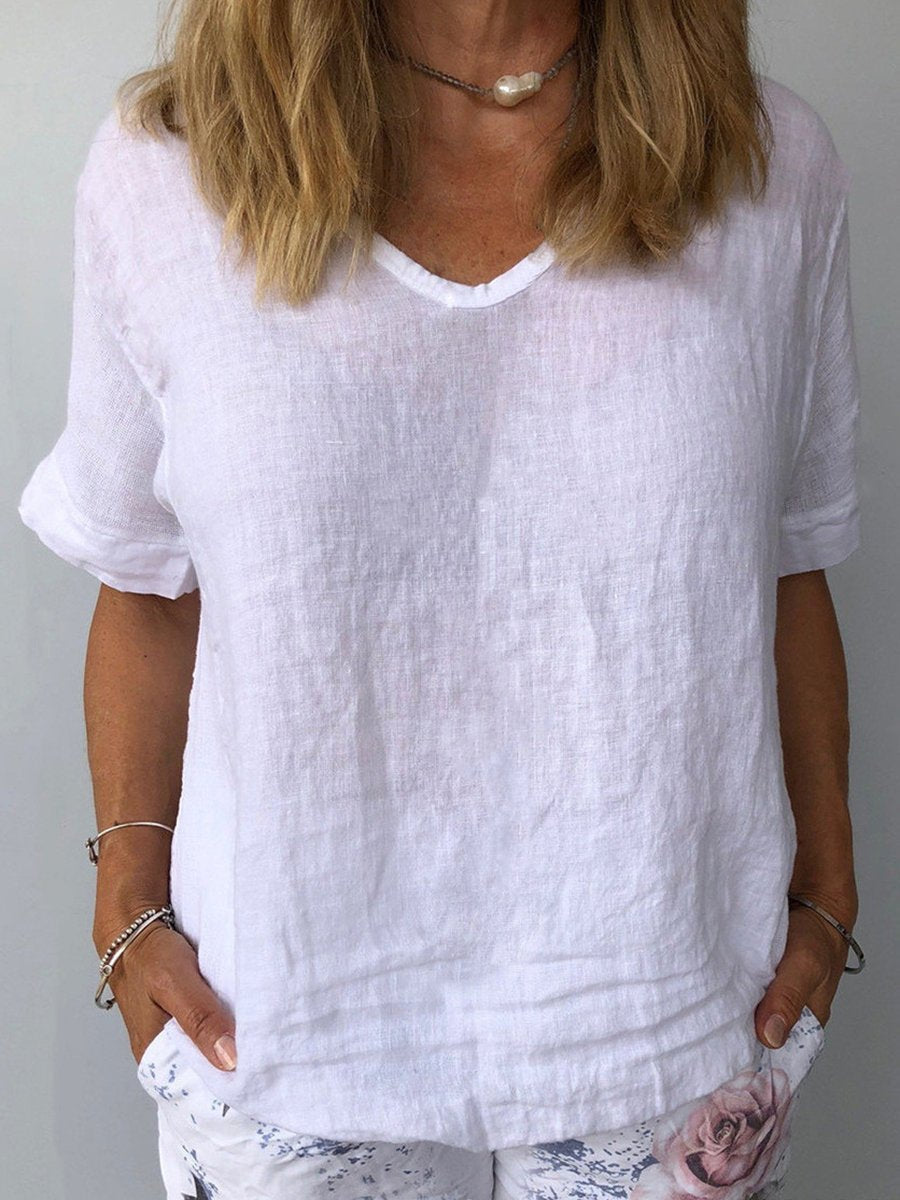 Damen Leinen- aus Baumwolle Luftig Beige