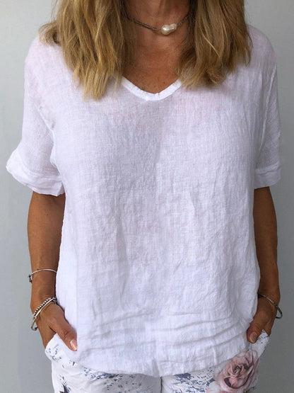 Damen Leinen- aus Baumwolle Luftig Beige