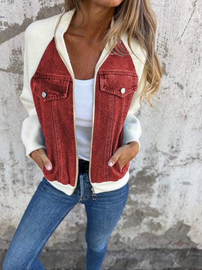 Damen Modische Jeansjacke