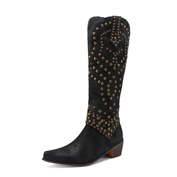 Norvielle Damen Cowboystiefel Absatzleder