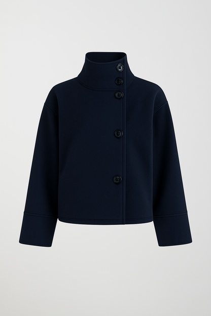 Damen Kurzjacke Stehkragen Elegant