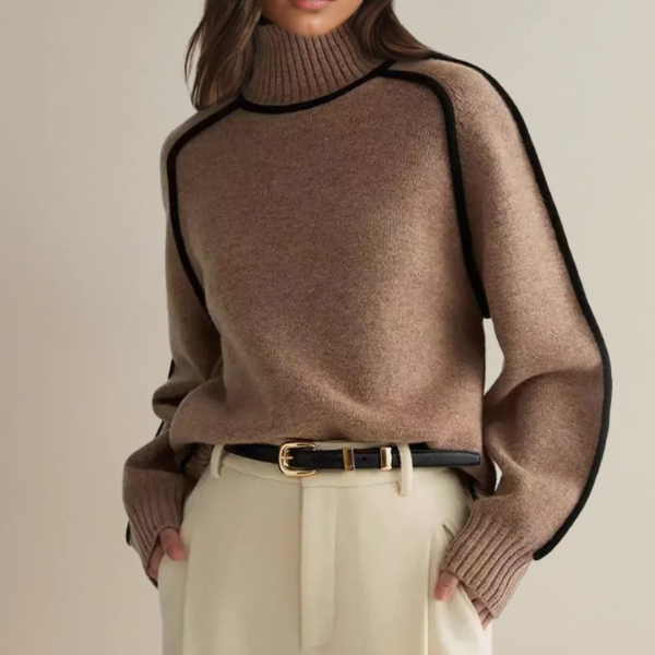 Damen Pullover Hohler Kragen Langer Ärmel