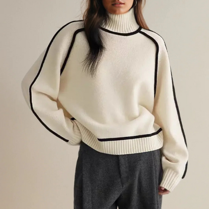 Damen Pullover Hohler Kragen Langer Ärmel