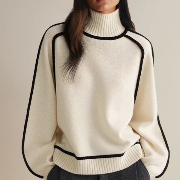 Damen Pullover Hohler Kragen Langer Ärmel